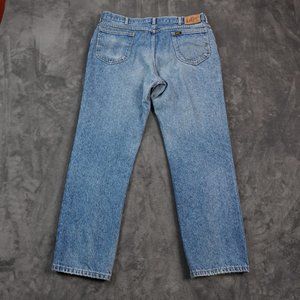 Vintage Lee Jeans Mens 40x32 (37x30) Blue Light Wash Union Made USA Straight Leg